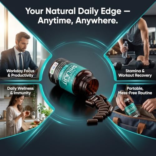 Cápsulas de Shilajit Natural del Himalaya - Extracto 10:1 Máxima Potencia | Ácido Fulvico + 85 Minerales Traza | Energía, Inmunidad y Función - imagen 3