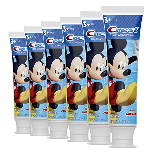 Pasta de Dientes Crest para Niños con Protección contra Caries, Mickey Mouse de Disney Junior, Fresa, 3 años en adelante, 4.2 oz (Paquete de 6) - imagen 5