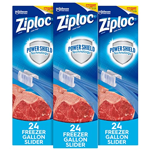Bolsas de Congelación Ziploc Slider, Tecnología Power Shield, Galón, 24 Piezas, Paquete de 3 (72 Bolsas en Total) - imagen 4