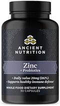 Suplemento de Probióticos y Zinc Ancient Nutrition, Apoya el Sistema Inmunológico y la Salud Digestiva, Sin OMG, 30 Cápsulas, Paleo y Keto Amigable - imagen 1