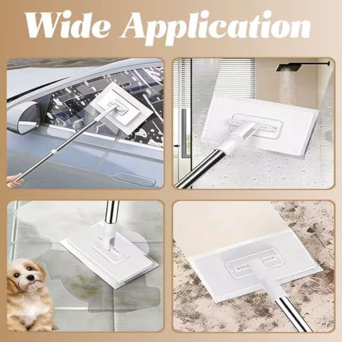 Mini Mop Magic Grip, Mop Sin Contact con Cambio de Paño en 1 Segundo, Cabezal Rotatorio 360° para Paredes, Pisos y Ventanas, Incluye 10 Paños de - imagen 5