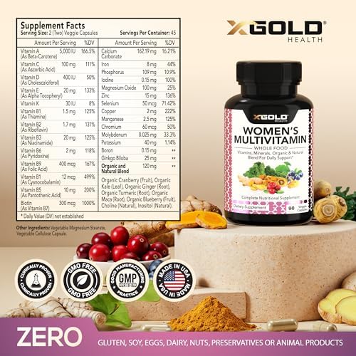 Multivitamínico Vegano Diario para Mujeres 50+ con Ingredientes Naturales, Jengibre, Maca y Complejo de Vitaminas B - 90 Cápsulas para Energía y - imagen 2