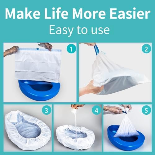 Set de orinal con 30 almohadillas absorbentes de gel y 30 forros desechables, orinal para mujeres mayores y hombres. - imagen 5
