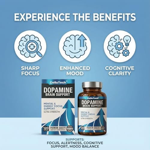 Suplemento de L-Tirosina para el Cerebro | Energía Mental y Enfoque con Vitaminas B | Salud Cognitiva y Motivación, Cápsulas Veganas, 120 Contenidos - imagen 4