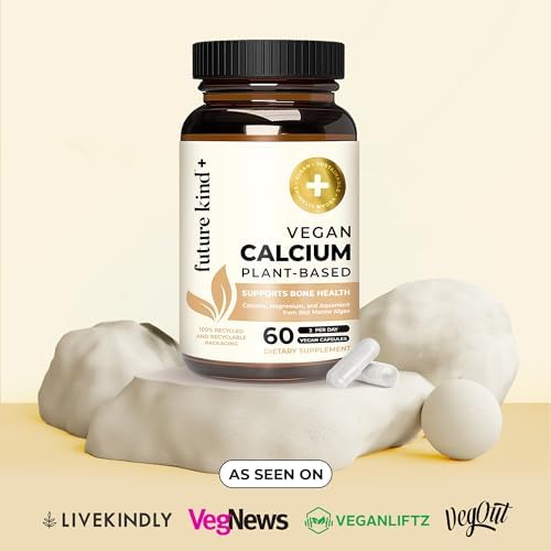 Suplemento de Calcio Vegano Future Kind - Suplemento de Calcio y Magnesio de Origen Vegetal de Islandia para Huesos y Dientes (60 Cápsulas) - imagen 4