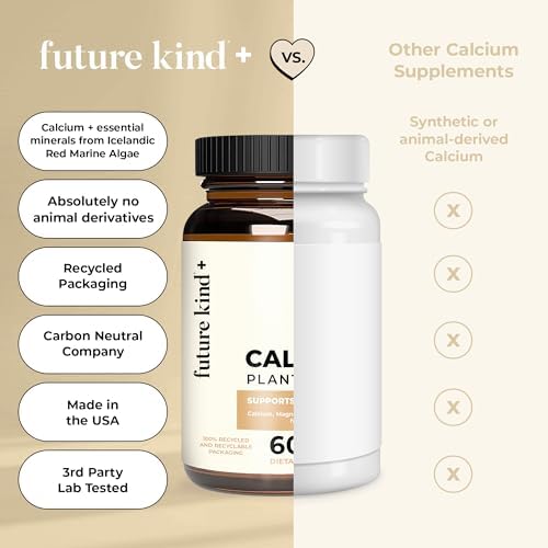 Suplemento de Calcio Vegano Future Kind - Suplemento de Calcio y Magnesio de Origen Vegetal de Islandia para Huesos y Dientes (60 Cápsulas) - imagen 7