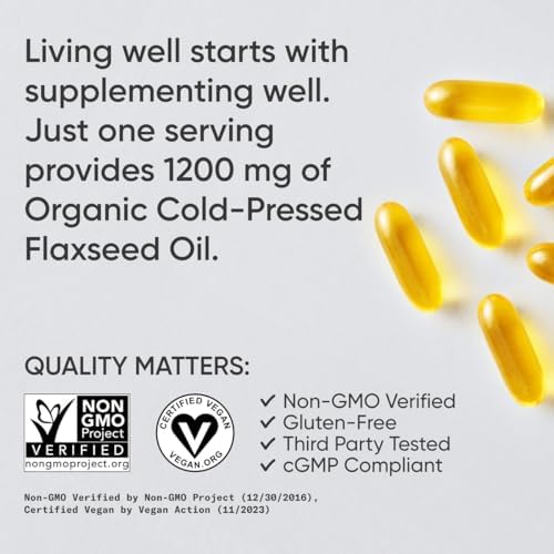 Aceite de Linaza Vegano Sports Research® (1200mg) Suplemento Herbal con ALA Omega 3 de Origen Vegetal - Certificado Vegano y No Transgénico - Libre - imagen 4