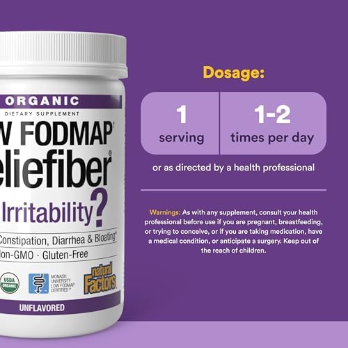 Polvo de Reliefiber Orgánico Low FODMAP de Natural Factors - Suplemento para la Salud Digestiva con Fibra Dietética y Soluble - Apoyo para la Salud - imagen 3