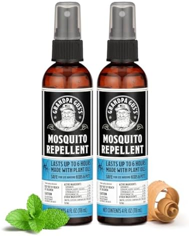 Spray Repelente de Mosquitos Natural Grandpa Gus's - Sin DEET, A Base de Plantas, Para Niños y Familia, Hasta 6 Horas, 4 oz Paquete de 2 - imagen 1