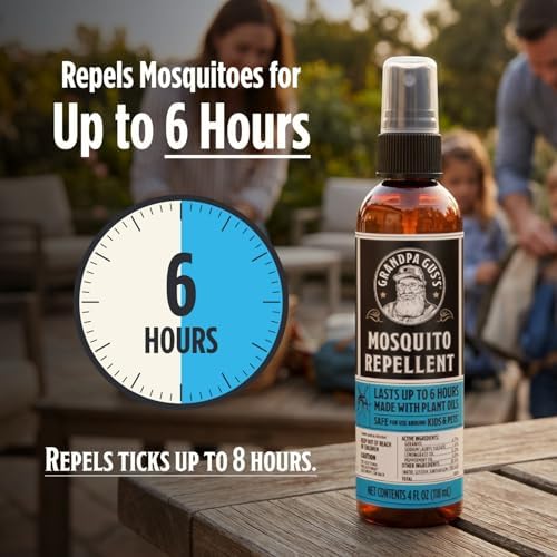 Spray Repelente de Mosquitos Natural Grandpa Gus's - Sin DEET, A Base de Plantas, Para Niños y Familia, Hasta 6 Horas, 4 oz Paquete de 2 - imagen 2