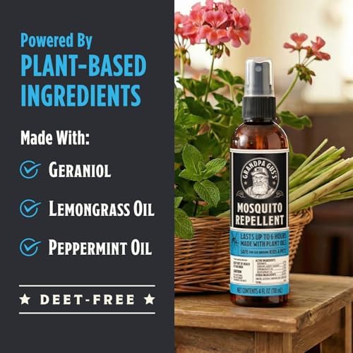 Spray Repelente de Mosquitos Natural Grandpa Gus's - Sin DEET, A Base de Plantas, Para Niños y Familia, Hasta 6 Horas, 4 oz Paquete de 2 - imagen 3