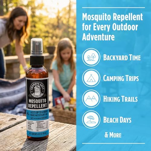 Spray Repelente de Mosquitos Natural Grandpa Gus's - Sin DEET, A Base de Plantas, Para Niños y Familia, Hasta 6 Horas, 4 oz Paquete de 2 - imagen 4