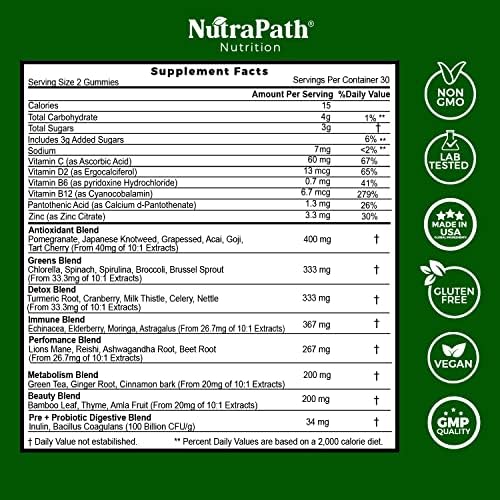 Gomitas Superfood Daily Greens - Frutas, Verduras y Superalimentos para Inmunidad y Energía - 60 Gomitas - imagen 2