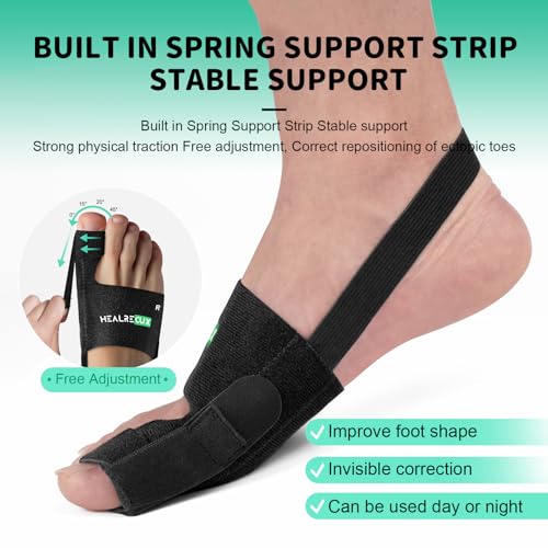 Corrector de Juanetes Healrecux para Mujeres y Hombres, Férula para Hallux Valgus, Enderezador de Dedo Gordo para Uso Diario, 1 Par - imagen 6