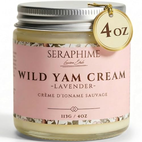 Crema de Ñame Silvestre Seraphime para el Equilibrio Hormonal - Regalo para Mamá - Apoyo para Menopausia y Síndrome Premenstrual - 4oz Lavanda - imagen 1