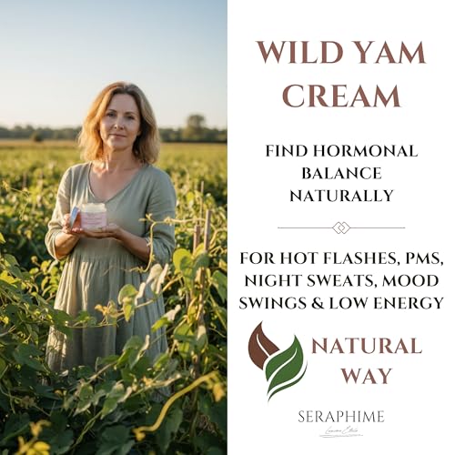 Crema de Ñame Silvestre Seraphime para el Equilibrio Hormonal - Regalo para Mamá - Apoyo para Menopausia y Síndrome Premenstrual - 4oz Lavanda - imagen 2