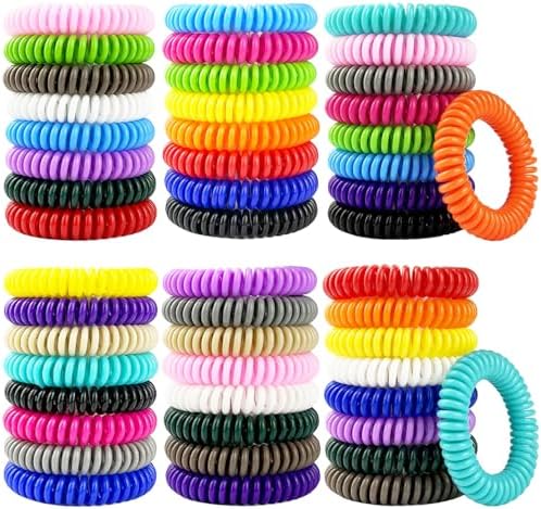 Pulseras Repelentes de Mosquitos 50 Piezas, Bandas Envuelta Individualmente con 60 Calcomanías Repelentes, Sin DEET, para Adultos y Niños, Uso - imagen 1