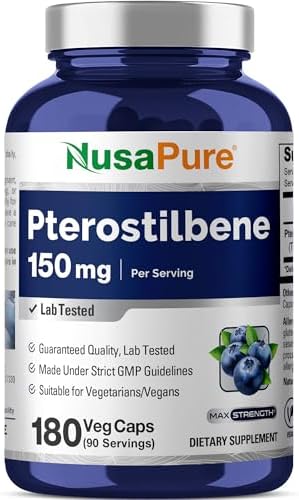 NusaPure Pterostilbene 150mg 180 Cápsulas Veganas (Sin OGM, Veganas) - imagen 1