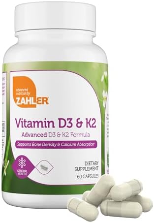 Zahler Vitamina D3 y K2 Avanzada - Fórmula para Soporte de Densidad Ósea y Absorción de Calcio, 60 Cápsulas. - imagen 1