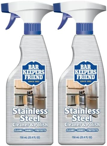 Limpiador y Pulidor de Acero Inoxidable Bar Keepers Friend en Spray (2 x 25.4 oz) Elimina Huellas Oily, Manchas de Agua Dura y Suciedad sin Rayar ni - imagen 1