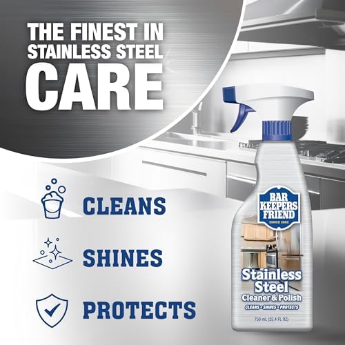 Limpiador y Pulidor de Acero Inoxidable Bar Keepers Friend en Spray (2 x 25.4 oz) Elimina Huellas Oily, Manchas de Agua Dura y Suciedad sin Rayar ni - imagen 2