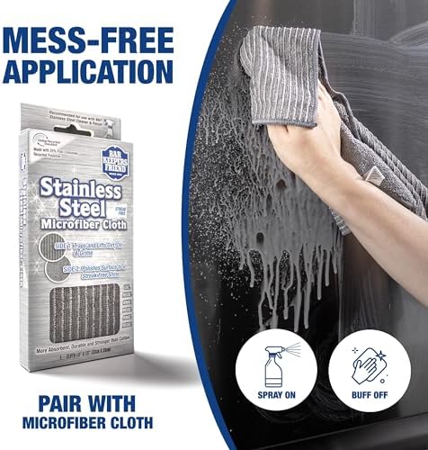 Limpiador y Pulidor de Acero Inoxidable Bar Keepers Friend en Spray (2 x 25.4 oz) Elimina Huellas Oily, Manchas de Agua Dura y Suciedad sin Rayar ni - imagen 5