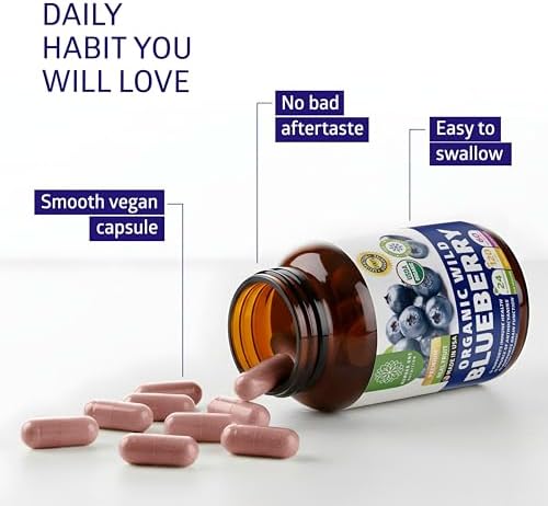 Extracto de Arándano Silvestre Orgánico USDA Number One Nutrition, Equivalente a 24 Arándanos, Apoya la Salud Inmunológica, 120 Cápsulas Veganas - imagen 3