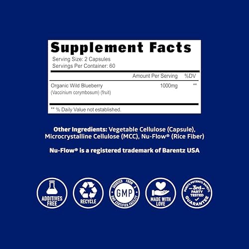 Extracto de Arándano Silvestre Orgánico USDA Number One Nutrition, Equivalente a 24 Arándanos, Apoya la Salud Inmunológica, 120 Cápsulas Veganas - imagen 6