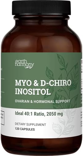 Suplemento de Myo-Inositol y D-Chiro Inositol de Earth Harmony para Mujeres, Equilibrio Hormonal y Ovariano - Apoya Ciclos Normales y Fertilidad (120 - imagen 1