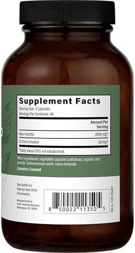 Suplemento de Myo-Inositol y D-Chiro Inositol de Earth Harmony para Mujeres, Equilibrio Hormonal y Ovariano - Apoya Ciclos Normales y Fertilidad (120 - imagen 3