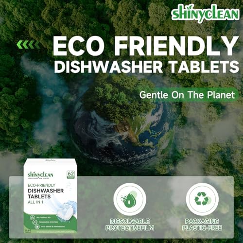 Tabletas de detergente para lavavajillas Shinyclean con enjuague integrado | Cápsulas biodegradables a base de plantas | Sin fragancias ni colorantes - imagen 4