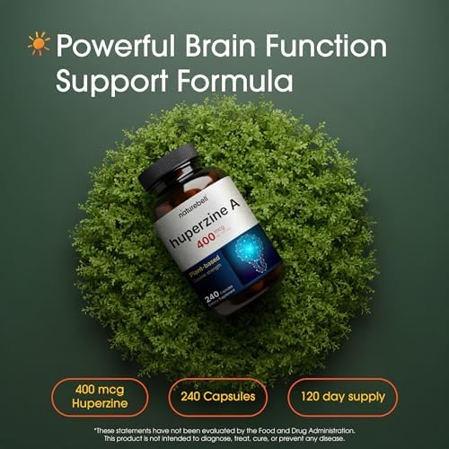 NatureBell Huperzina A 400mcg - 240 Cápsulas - Suplemento Nootrópico Vegetal para el Cerebro, Enfoque y Memoria - Sin OGM y Sin Gluten - imagen 2