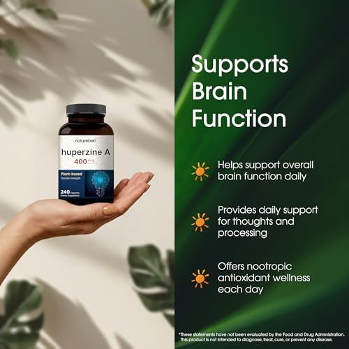 NatureBell Huperzina A 400mcg - 240 Cápsulas - Suplemento Nootrópico Vegetal para el Cerebro, Enfoque y Memoria - Sin OGM y Sin Gluten - imagen 4