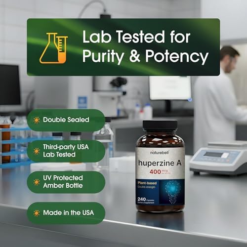 NatureBell Huperzina A 400mcg - 240 Cápsulas - Suplemento Nootrópico Vegetal para el Cerebro, Enfoque y Memoria - Sin OGM y Sin Gluten - imagen 5