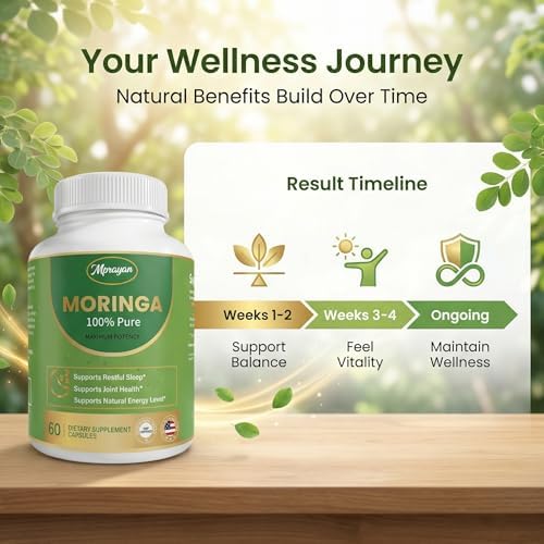 Cápsulas de Moringa 800mg – Suplemento Herbal de Hoja de Moringa Oleifera para Energía Natural, Inmunidad, Antioxidantes y Detox – Vegano, No GMO, 60 - imagen 3