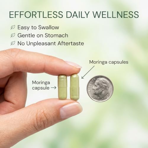 Cápsulas de Moringa 800mg – Suplemento Herbal de Hoja de Moringa Oleifera para Energía Natural, Inmunidad, Antioxidantes y Detox – Vegano, No GMO, 60 - imagen 8
