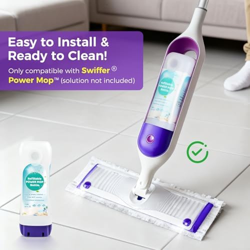 Botella Refillable para Swiffer® Power Mop™ - Contenedor HDPE Reutilizable de 24 FL.OZ con 6 Sellos a Prueba de Fugas y 1 Embudo, Fácil Instalación - imagen 2