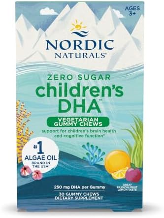 Gomitas Vegetarianas DHA Sin Azúcar para Niños Nordic Naturals - Sabor Fruta de la Pasión y Limón - 30 Gomitas - Suplemento Omega-3 para el Cerebro - imagen 1