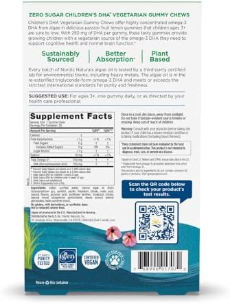 Gomitas Vegetarianas DHA Sin Azúcar para Niños Nordic Naturals - Sabor Fruta de la Pasión y Limón - 30 Gomitas - Suplemento Omega-3 para el Cerebro - imagen 3