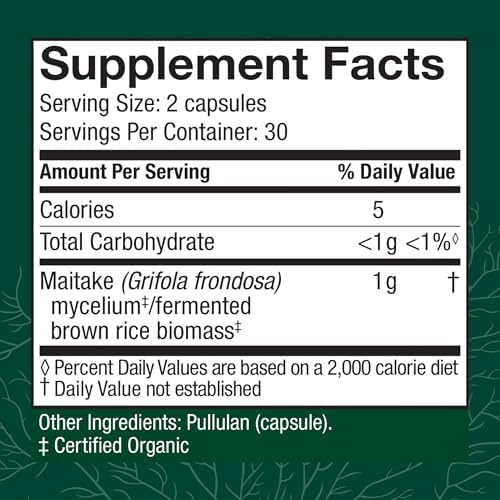 Cápsulas de Maitake Host Defense - Suplemento Herbal para Salud Inmunológica y Celular - 60 Cápsulas (30 Porciones) - imagen 2