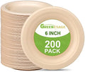 Platos de Papel Pequeños GREENESAGE de 6 pulgadas, Desechables Compostables Ecológicos para Aperitivos, Pasteles y Postres, Color Marrón - imagen 1