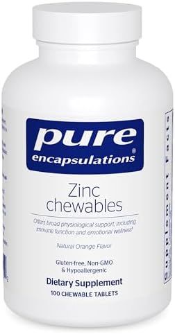 Zinc Chewables de Pure Encapsulations | Suplemento para el Sistema Inmunológico, Crecimiento y Cicatrización | 100 Tabletas Masticables | Sabor - imagen 1