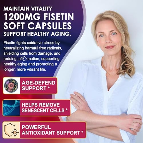 Suplemento LILICARE de Fisetina - Absorción Liposomal 98% Pura 1200mg con Quercetina, Resveratrol y Extracto de Té Verde para el Envejecimiento - imagen 4