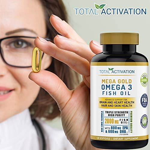 Suplemento de Aceite de Pescado Omega 3 – 2000mg con EPA DHA y Vitamina E – Sin Eructos, Triple Fuerza para Hombres y Mujeres – 120 Cápsulas Blandas - imagen 8