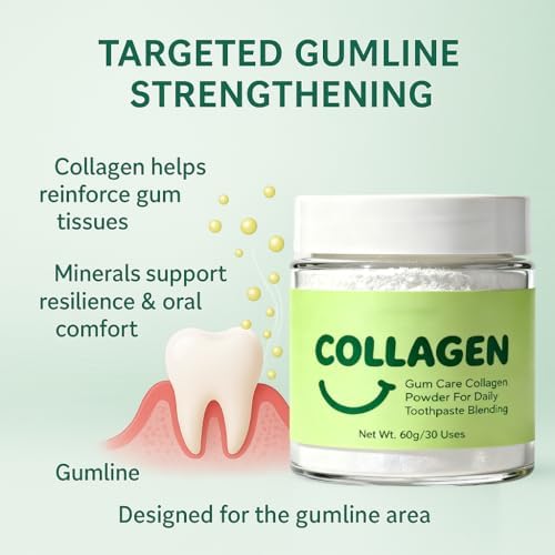 Polvo de Colágeno para Dientes, Apoyo Diariamente a Encías y Dientes, Fortalecimiento de Sonrisa – Fórmula Mineral Infundida – 60 g - imagen 3