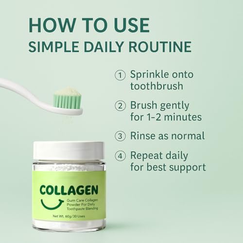 Polvo de Colágeno para Dientes, Apoyo Diariamente a Encías y Dientes, Fortalecimiento de Sonrisa – Fórmula Mineral Infundida – 60 g - imagen 5
