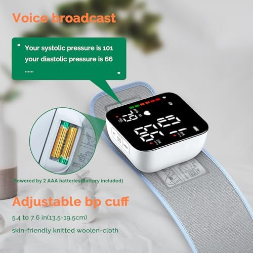 Monitor de Presión Arterial en Muñeca Greetmed Automático con Voz, Pantalla LED, Manguito Ajustable, Ideal para Uso en Casa - imagen 5