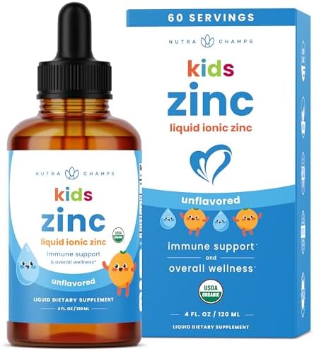 Gotas de Zinc Líquido NutraChamps para Niños, Zinc Iónico con Vitamina C, Sin Azúcar, 4 oz, Vegano y No Transgénico, Sin Sabor, 60 Porciones, 2 Meses - imagen 1