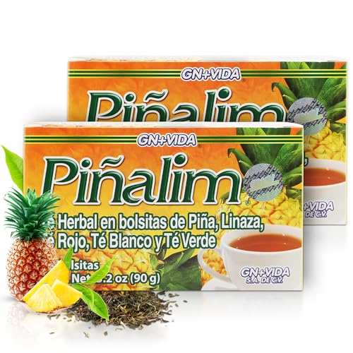 GN + VIDA Té Pinalim | Té Detox a Base de Piña con Té Rojo, Verde, Blanco y Hoja de Senna | Efecto Termogénico | Paquete Doble (2 x 30 Bolsitas) - imagen 1