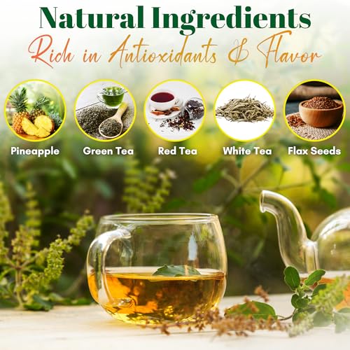 GN + VIDA Té Pinalim | Té Detox a Base de Piña con Té Rojo, Verde, Blanco y Hoja de Senna | Efecto Termogénico | Paquete Doble (2 x 30 Bolsitas) - imagen 4